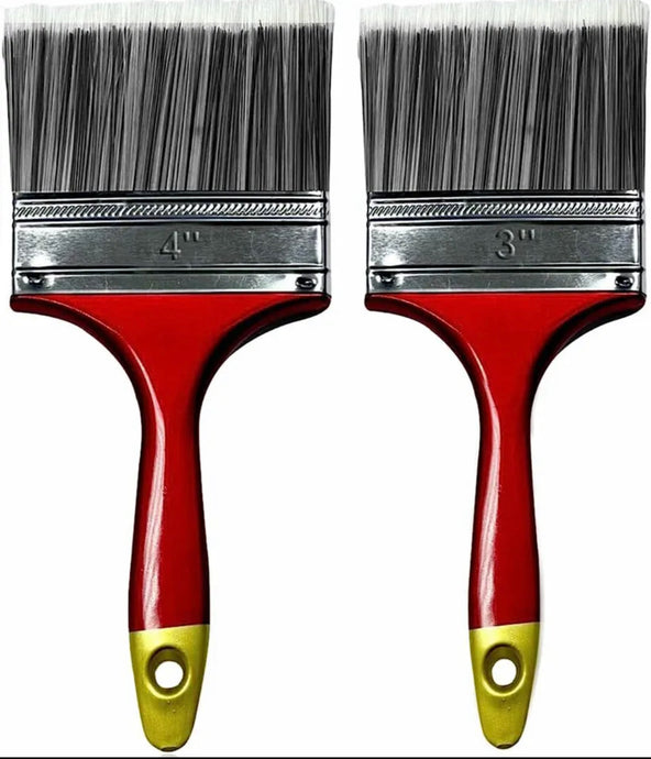 2 Pack 3”& 4” Inch Paint Brush Set Painting Decorating Fine Brushes DIY
