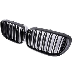 FOR BMW 7 SERIES 15-19 G11 G12 KIDNEY TWIN GRILL GRILLE GLOSS BLACK DUAL LINE