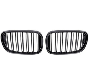 FOR BMW 7 SERIES 15-19 G11 G12 KIDNEY TWIN GRILL GRILLE GLOSS BLACK DUAL LINE