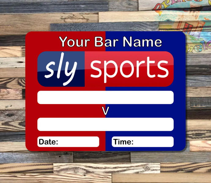 Personalised Home Bar Sports Football Fixtures Metal Sign