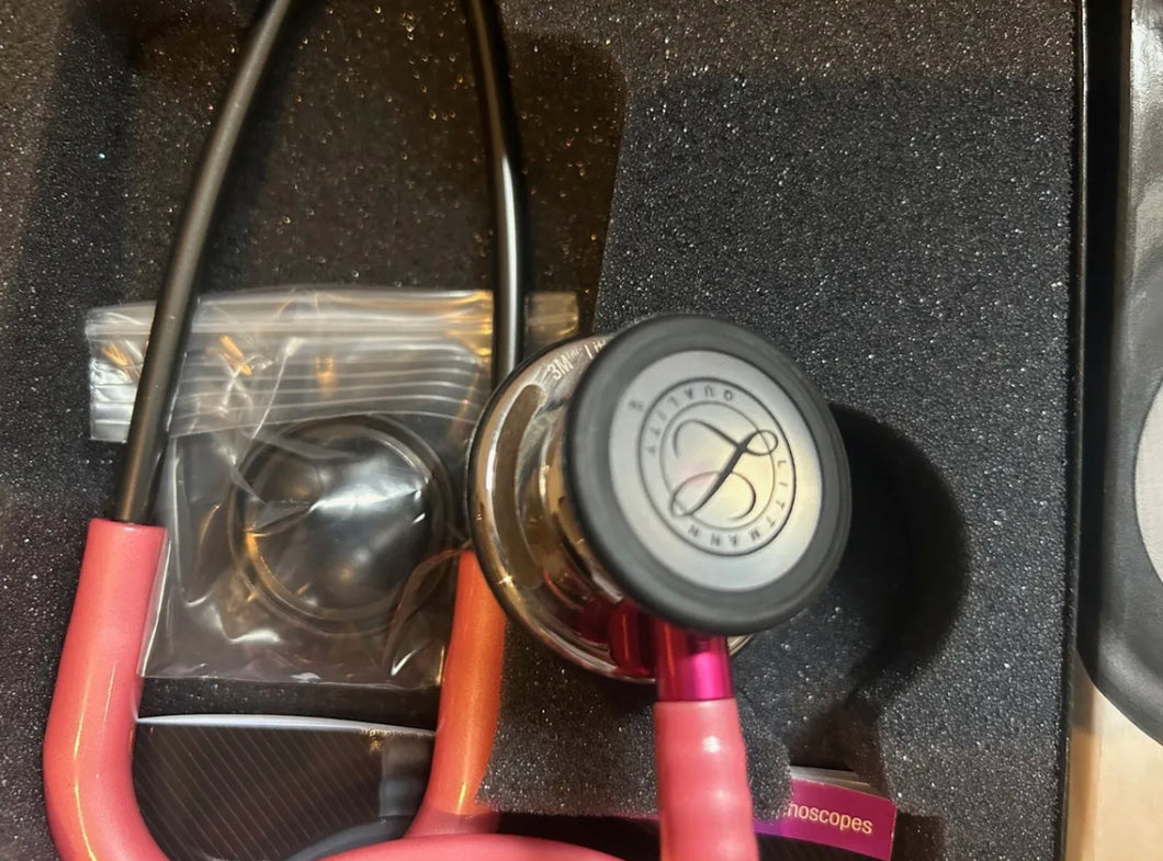 Littmann Classic III Stethoscope 5962 Pink Tube - Mirror Finish (Over Engraved)