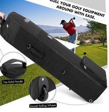 Load image into Gallery viewer, Padded Golf Bag Travel Case Cover, Foldable With Wheels