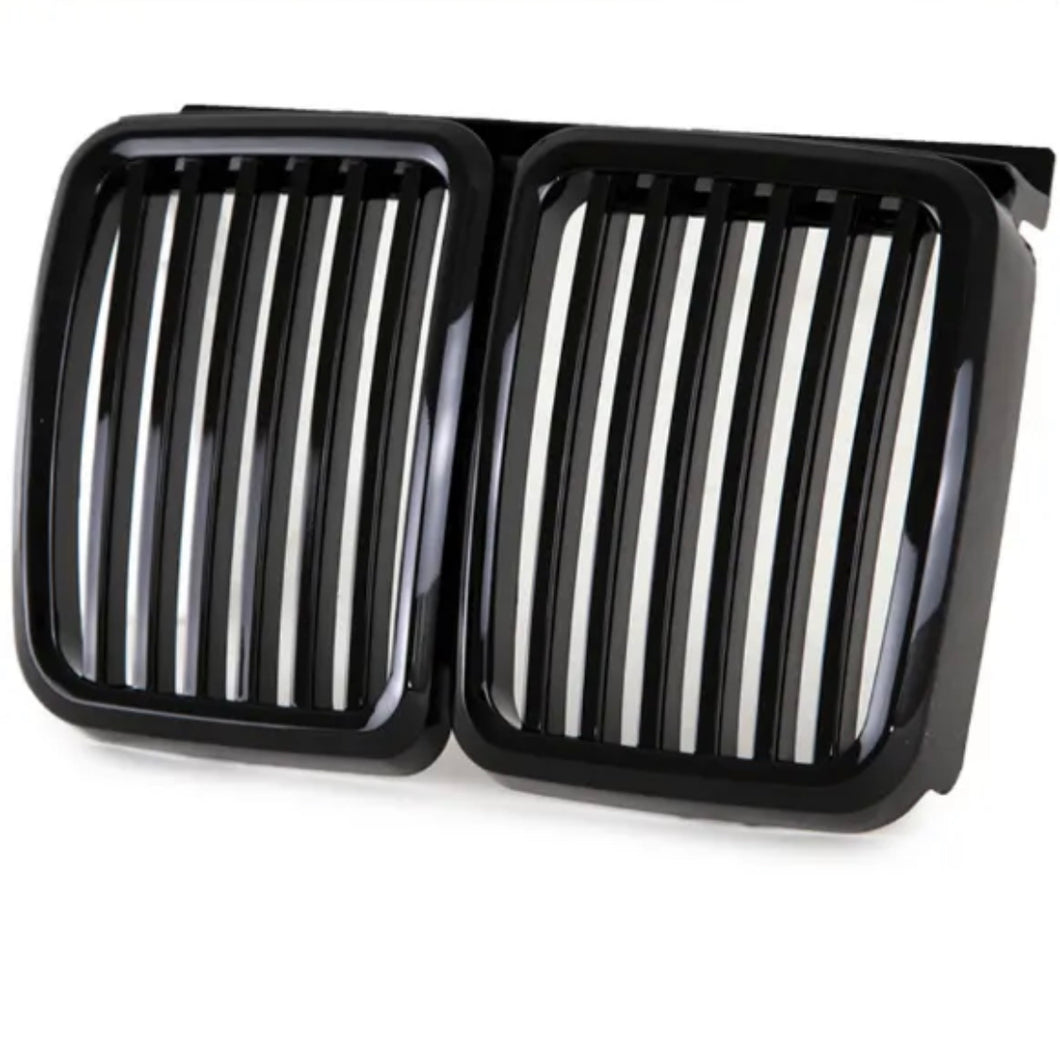 Front Matte Black Bumper Kidney Grill Grille For BMW 3-Series E30 1982-1991 • New Valu2u • Free Delivery