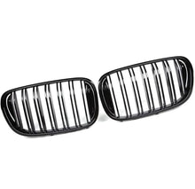 Load image into Gallery viewer, FOR BMW 7 SERIES 15-19 G11 G12 KIDNEY TWIN GRILL GRILLE GLOSS BLACK DUAL LINE