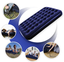 Load image into Gallery viewer, Inflatable Double Air Bed Premium Quality Flocked Blow Up Mattress