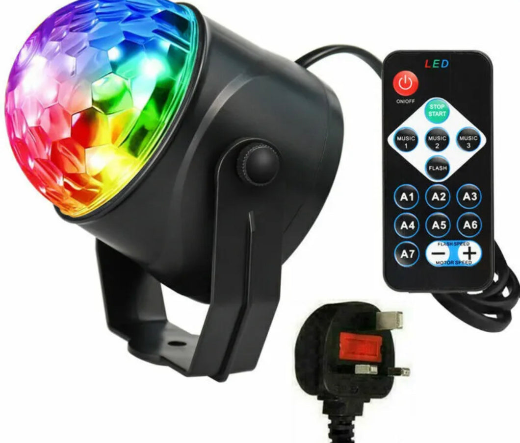 Disco Lights- Magic Ball LED Light RGB Rotating Club DJ Stage Lights + Remote