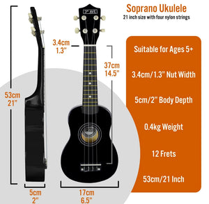 Soprano Ukulele 21” inch with Bag • Perfect for Beginner