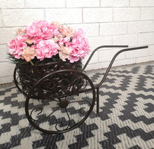 Load image into Gallery viewer, Bronze Effect Metal Wheelbarrow Planter Flower Plant Stand Garden Ornament