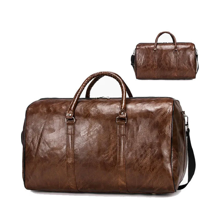 PU Leather Duffle Bag Travel Sports & Gym Luggage Hand Baggage