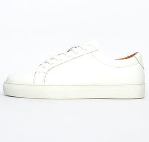 REAL LEATHER - Red Tape Red Herring Mens Classic Leather Casual Trainers White