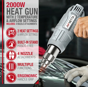 NETTA 2000W Hot Air Heat Gun For Stripping Paint Varnish Adhesive Double Mode