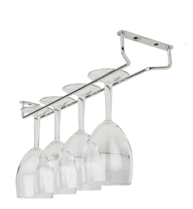 Home Bar Accessories Stylish 16″ Chrome Finish Stemmed Glass Hanger