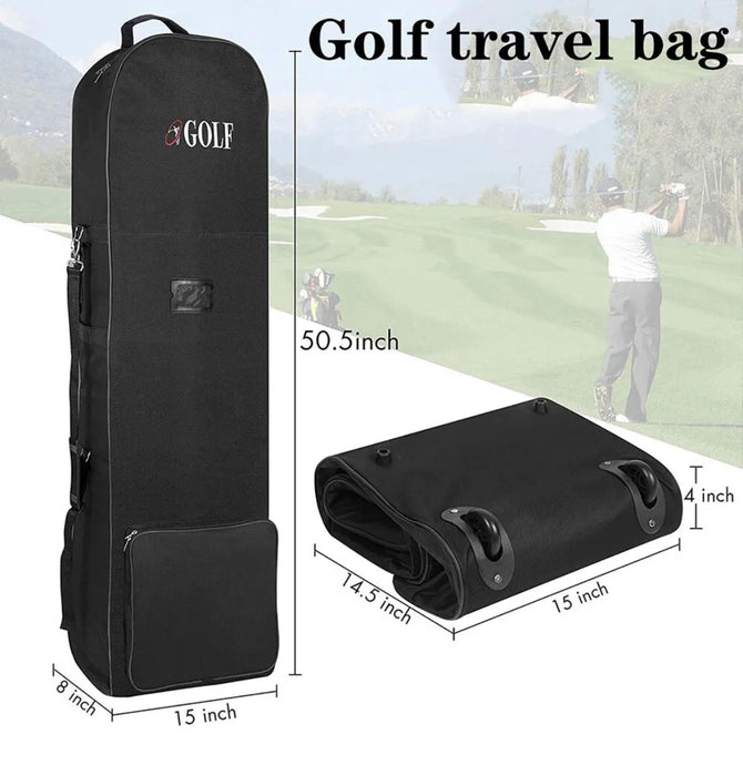 Foldable Golf Bag Travel Case Cover With Wheels