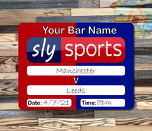 Load image into Gallery viewer, Personalised Home Bar Sports Football Fixtures Metal Sign