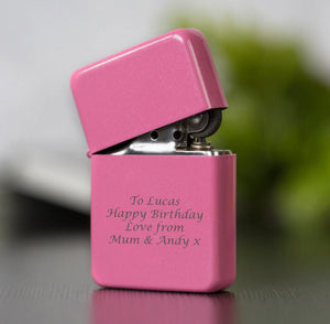 Pink Personalised Star Engraved Lighter Gifts For Her