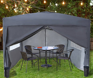 3x3 metre Pop Up Gazebo, Gazebo with 4 Side Panels Waterproof Heavy Duty