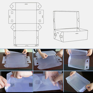 20 x Clear Plastic Shoe Storage Boxes Stackable Foldable Box Organiser