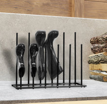 Load image into Gallery viewer, Steel Black Powder Coated Boot Rack 6 Pairs Wellies