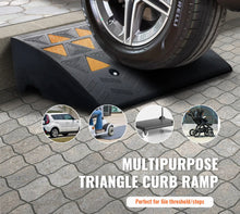 Load image into Gallery viewer, 2 x Rubber Curb Ramps Driveway Ramp for Curb 2 Pack 6&quot; Rise 19.3&quot; Wide