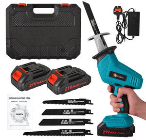 CONENTOOL 21V Cordless Reciprocating Saw Hand Held Saw & 2 Batteries