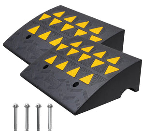 2 x Rubber Curb Ramps Driveway Ramp for Curb 2 Pack 6" Rise 19.3" Wide