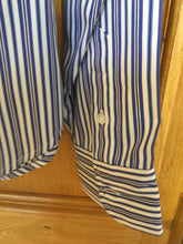 Load image into Gallery viewer, Ralph Lauren Ladies Shirt Size 12 Blue and White Striped Pre-Owned