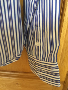 Ralph Lauren Ladies Shirt Size 12 Blue and White Striped Pre-Owned
