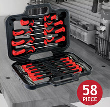 Load image into Gallery viewer, Screwdriver Kit 58 Pce Precision Slotted Torx Phillips Cross + Bit Tools