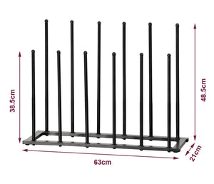 Steel Black Powder Coated Boot Rack 6 Pairs Wellies