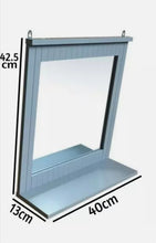 Load image into Gallery viewer, Bathroom Wall Mounted Mirror with Cosmetics Shelf Wood Frame