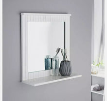 Load image into Gallery viewer, Bathroom Wall Mounted Mirror with Cosmetics Shelf Wood Frame