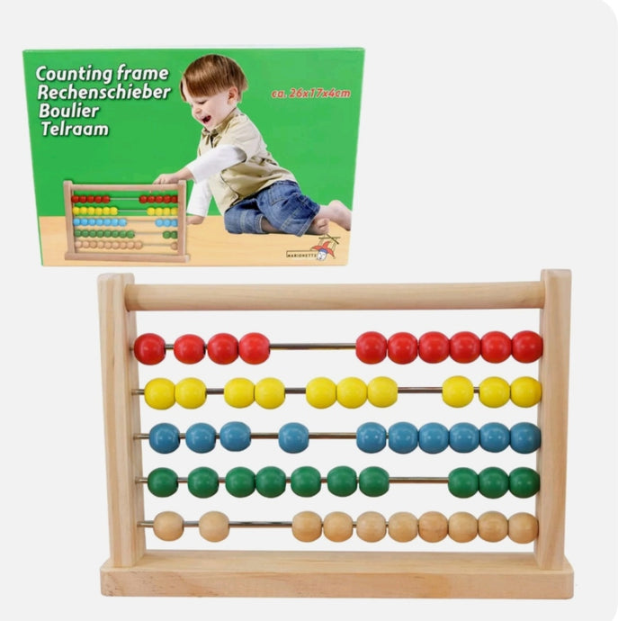 Wooden Abacus Counting Beads Number Frame Learning Maths Toy Made of Real Wood ✓ New Valu2u