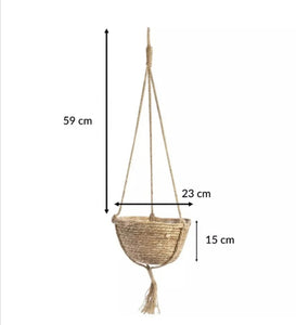 Set of 2 Hanging Seagrass Planters Baskets