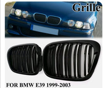 Load image into Gallery viewer, Gloss Black Kidney Grill For BMW e39 5 Series 1999-2003 Twin Bar Slat M5 Look