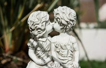Load image into Gallery viewer, Vintage Stone Effect Kissing Kids Garden Ornament