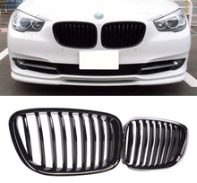Load image into Gallery viewer, BMW 5 SERIES GT F07 M PERFORMANCE LOOK GLOSS BLACK FRONT KIDNEY GRILLES GRILLS