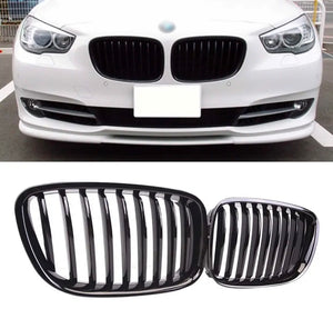 BMW 5 SERIES GT F07 M PERFORMANCE LOOK GLOSS BLACK FRONT KIDNEY GRILLES GRILLS