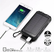 Load image into Gallery viewer, Portable Solar Power Bank Battery Charger 2USB LED Torch