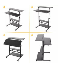 Load image into Gallery viewer, Mobile Computer Desk Height Adjustable Stand Up Workstation Laptop Table • New Valu2u • Free Delivery
