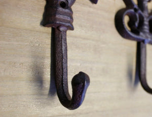 3x Cast Iron Vintage Antique Style Coat Hooks