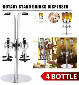 NEW 4 Bottle / 6 Bottle Rotary Stand Bar Butler Drinks Optic Dispenser Spirits Steel