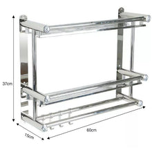 Load image into Gallery viewer, Stainless Steel Towel Rail Holder Rack Bathroom Shower Caddy Storage Shelf • New Valu2u • Free Delivery
