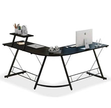 Load image into Gallery viewer, Corner L Shaped Desk Computer Gaming Laptop Table Workstation Home Office
