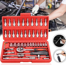 Load image into Gallery viewer, 46PCS Car Ratchet Torque Wrench Kit Hand Tools 1/4-Inch Spanner Socket Set