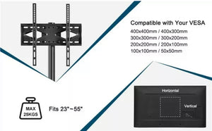 Universal Floor TV Stand with 3 Shelves Bracket for 23-60 inch Plasma LCD TV