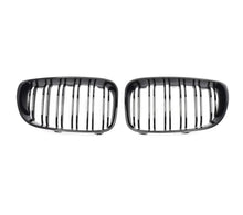 Load image into Gallery viewer, PAIR GLOSS BLACK FRONT KIDNEY GRILL GRILLES FOR 08-13 BMW E81 E82 E87 E88 1 Series Gloss Black Dual Slat