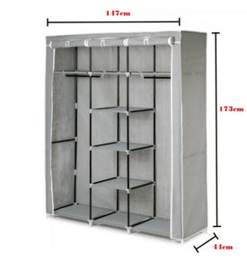 Wardrobe Canvas Clothes Large Cupboard Storage Organiser Shelving • New Valu2u • Free Delivery!