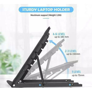 Adjustable Laptop Stand Folding Portable Desktop iPad Holder Office Support Mesh