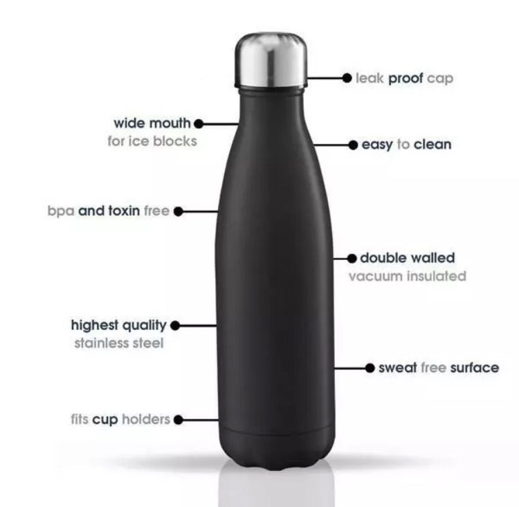 New 500ML Water Bottle Vacuum Insulated Flask Thermal Sport Chilly Hot Cold Cup • NEW Valu2u