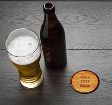Load image into Gallery viewer, Personalised Beer Mats in Packs of 48 or 96 Add Your Text 7 Different Designs